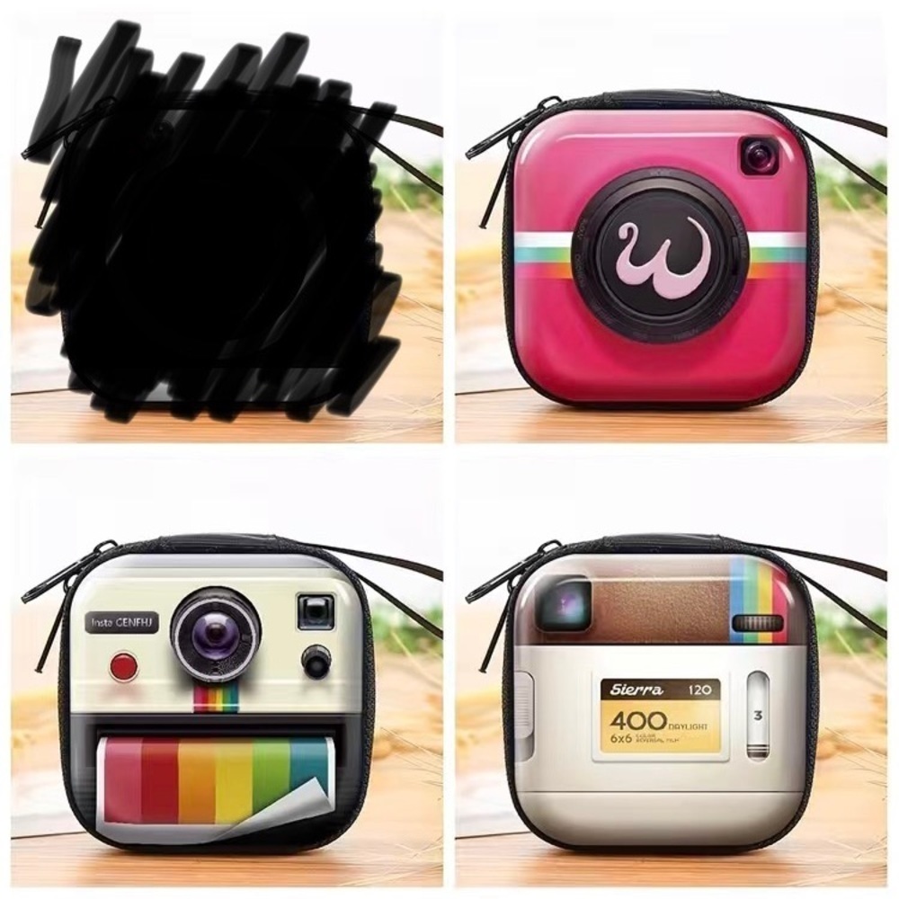 1-Piece Camera Pattern Coin Purse, Mini Key Case Or Earphone Bag